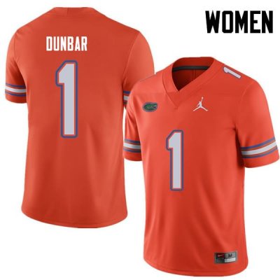 Women's Florida Gators #1 Quinton Dunbar NCAA Jordan Brand Orange Authentic Stitched College Football Jersey PJD0762CL